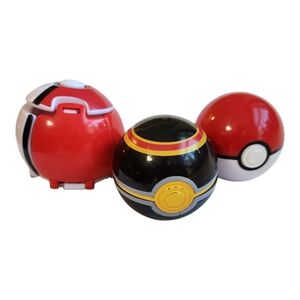 2018 Pokemon Poke Ball Clip ‘N’ Go Luxury  & Throw And Pop Lot Of 3 Empty
